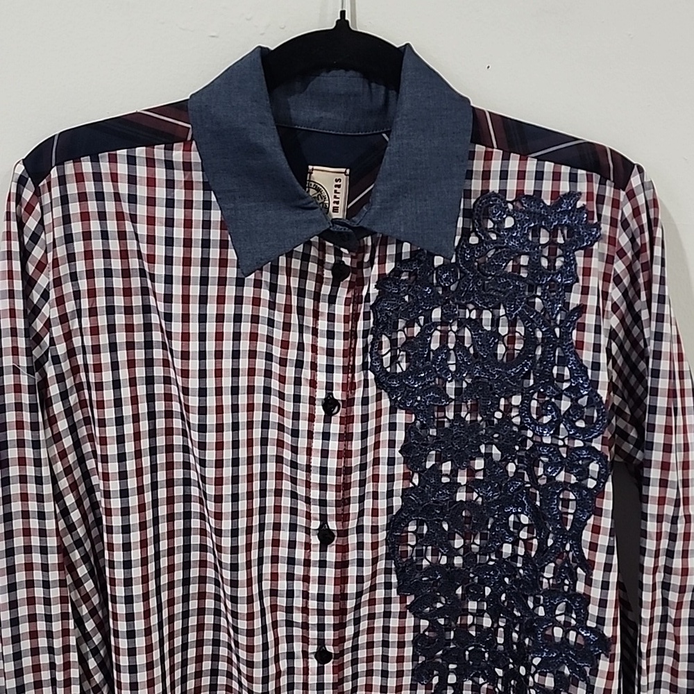Antonio Marras Check Embellished Shirt (SZ 40) - Picture 3 of 17